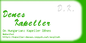 denes kapeller business card